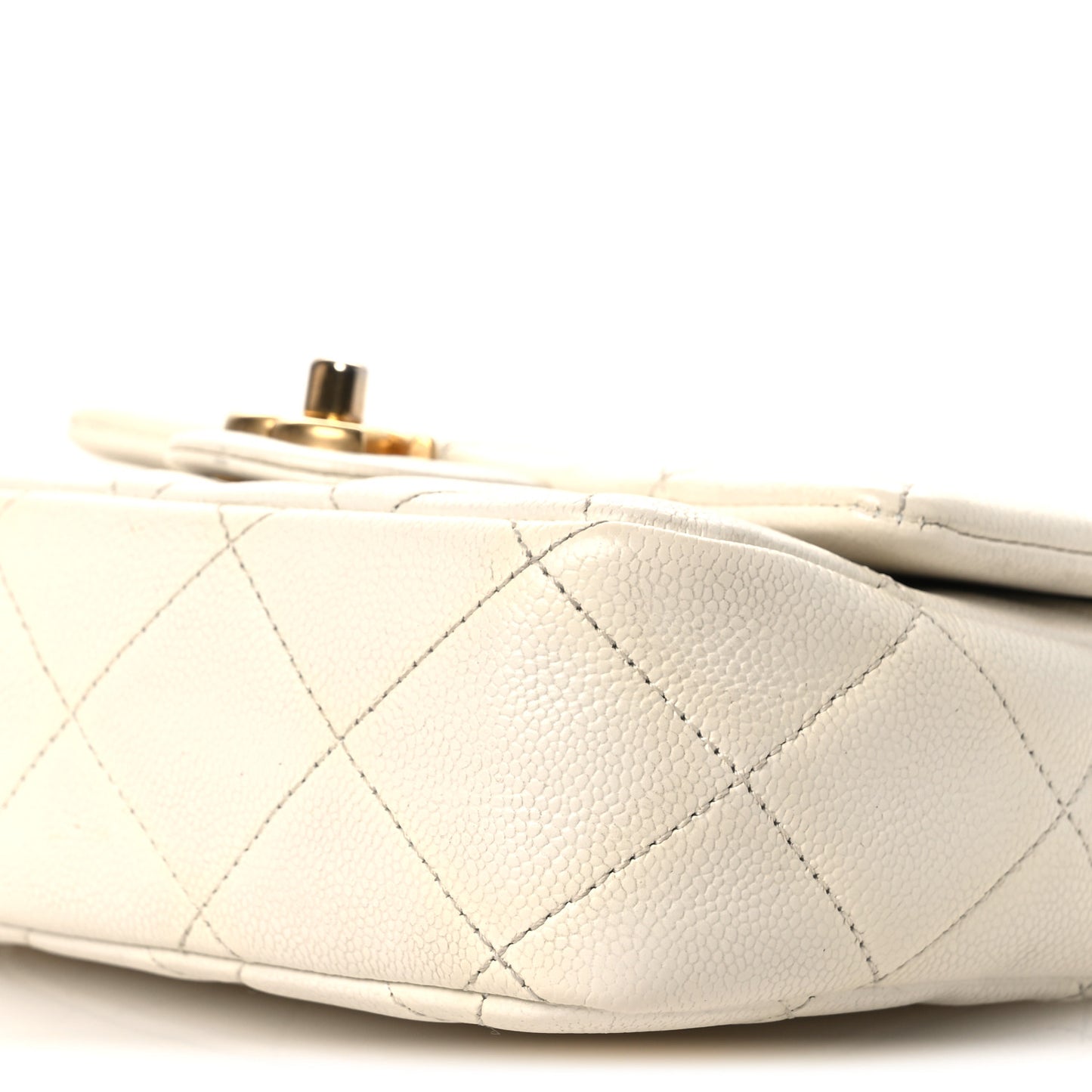Caviar Quilted Mini Sweetheart Flap White