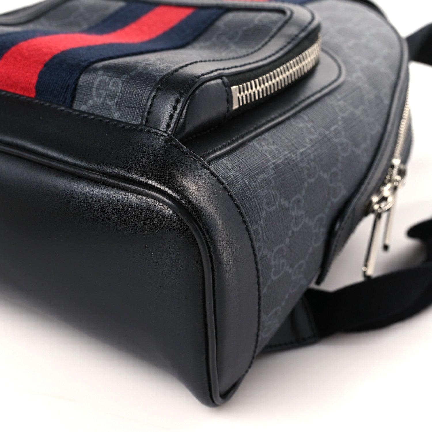 Gucci GG Supreme Monogram Appia Calfskin Web Small Day Backpack Black 9 of 9