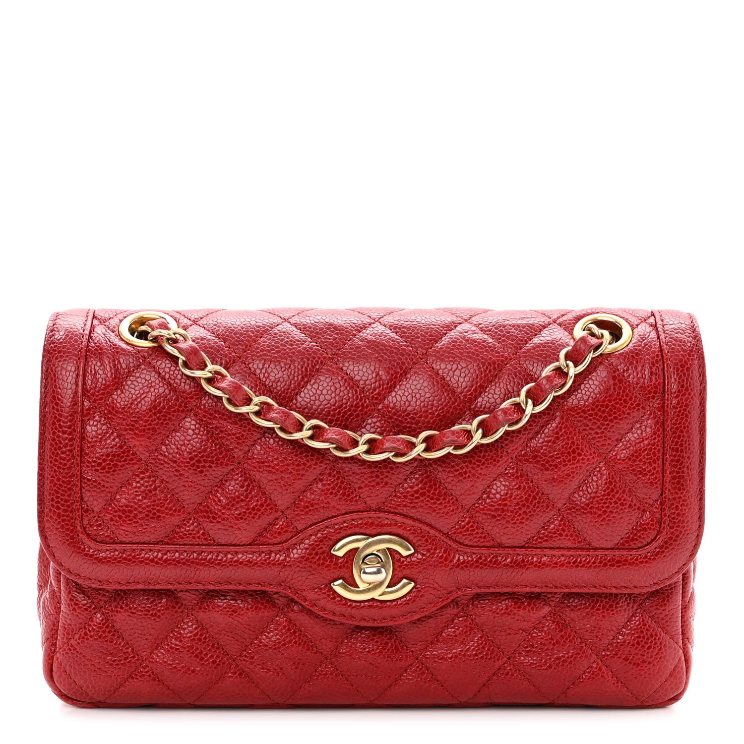 Chanel Crumpled Grained Calfskin Small Flap Red 1 of 12