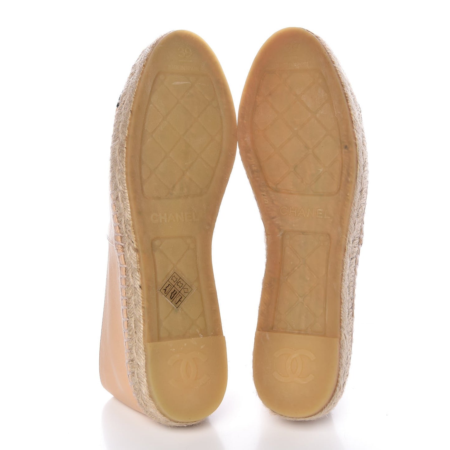 Lambskin CC Espadrilles 39 Beige Black