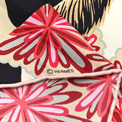 Hermes Silk The Three Graces Zoom Scarf 45 Creme Black Bleu Rogue 3 of 4