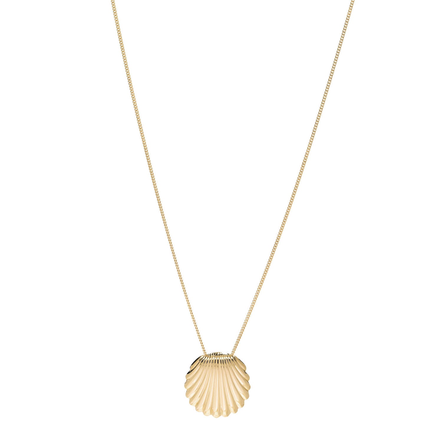 Tiffany 14K Yellow Gold Seashell Pendant Necklace 1 of 6