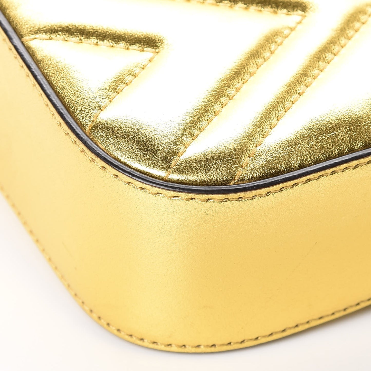 Metallic Nappa Matelasse Broadway Shoulder Bag Gold