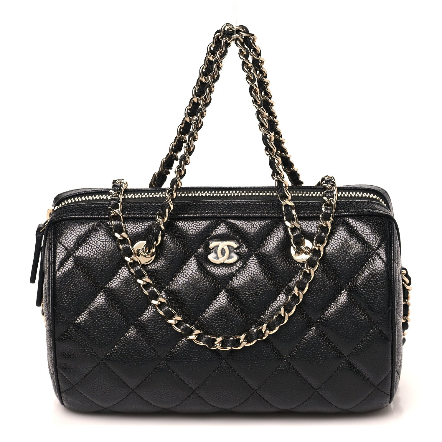 Chanel Caviar Quilted Barrel Clutch With Chain  Black 1 of 11