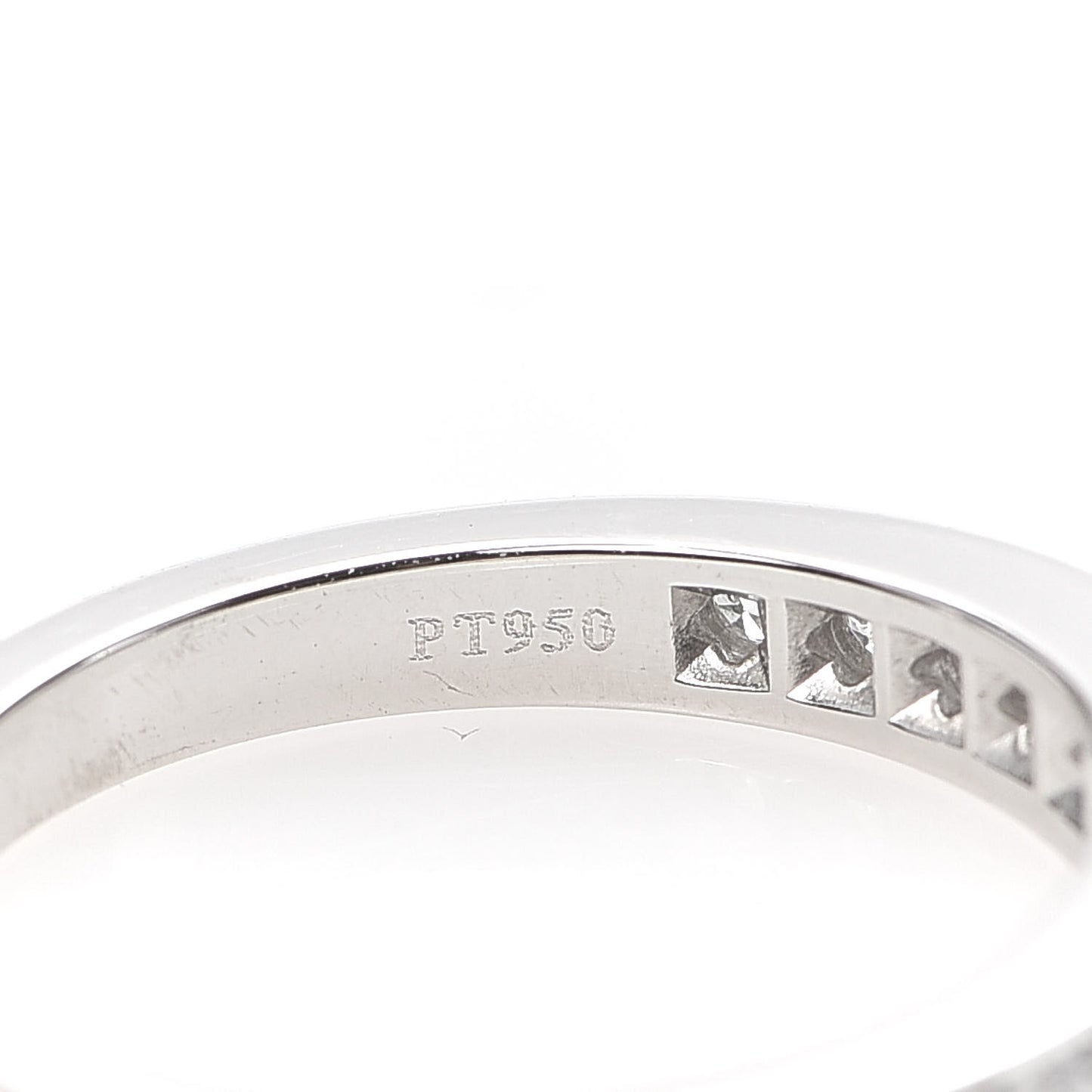 Platinum Diamond .26ct 3mm Half Circle Wedding Band Ring 46 3.75