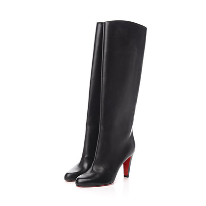Christian Louboutin Calfskin Opera Marmara Botta 85 Tall Boots 38.5 Black 3 of 8