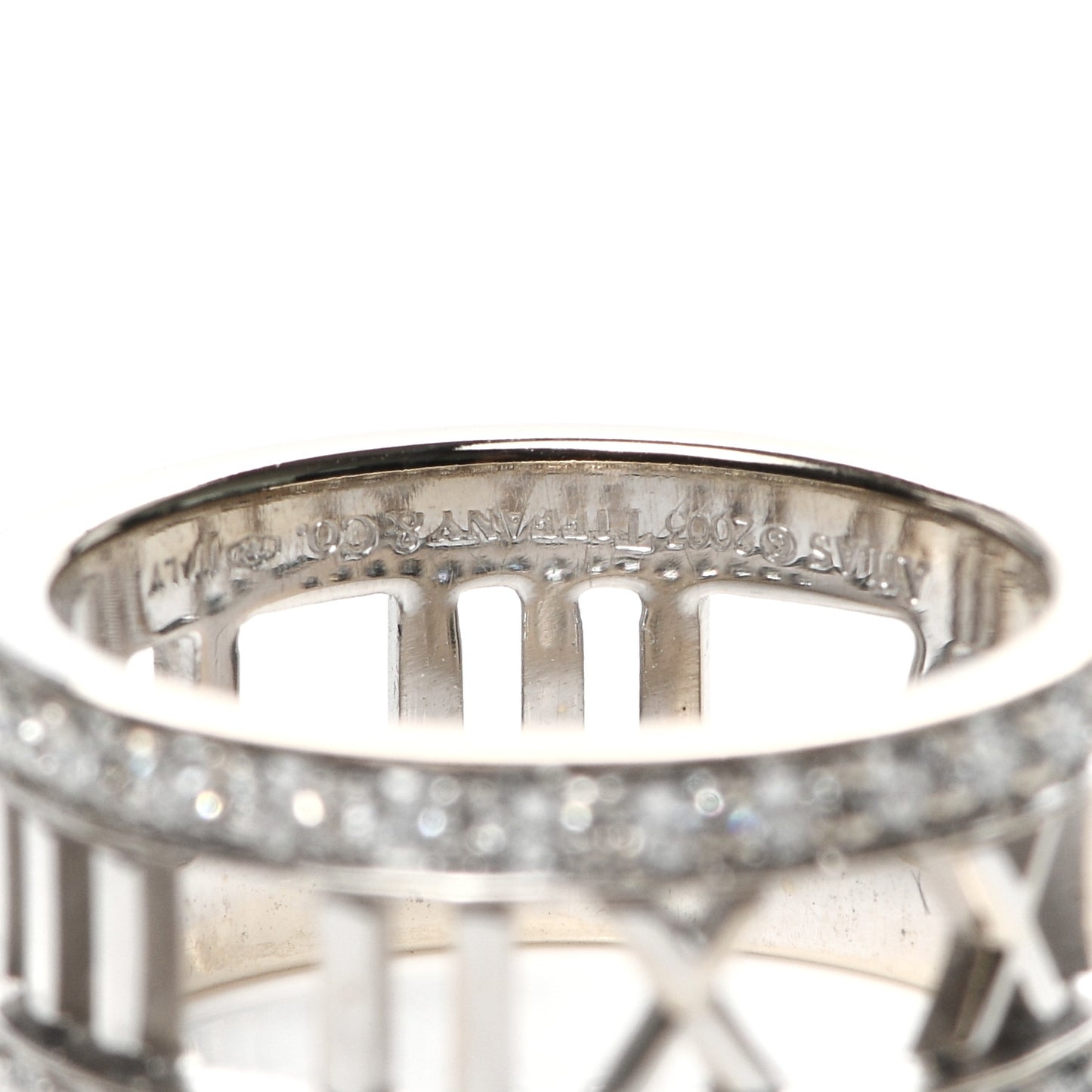 18K White Gold Diamond Atlas Open Ring 50 5.5