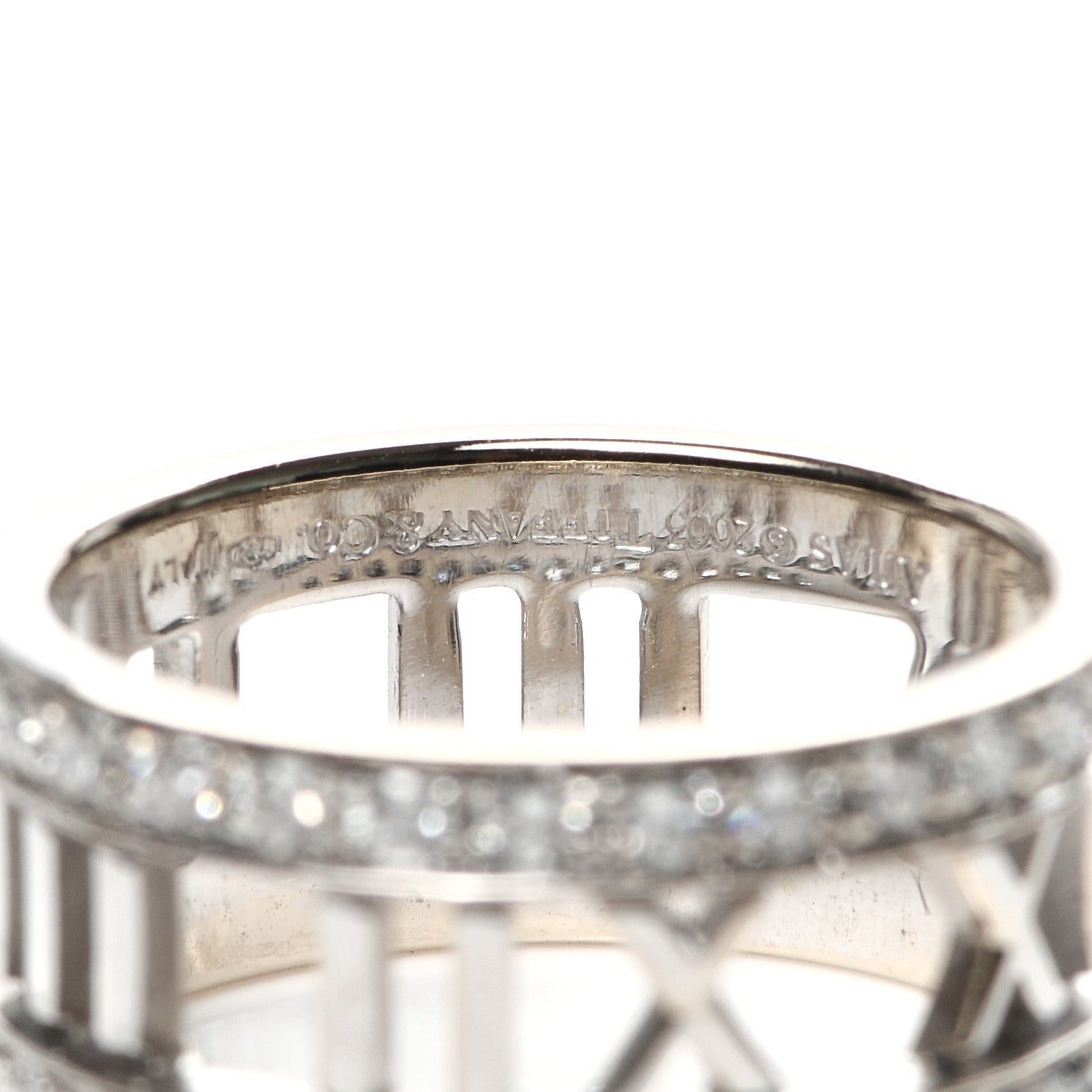 Tiffany 18K White Gold Diamond Atlas Open Ring 50 5.5 4 of 5