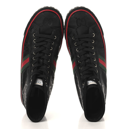 Gucci Econyl Nylon Web Monogram Off The Grid Mens 1977 Tennis High Top Sneakers 9.5 Black 2 of 8