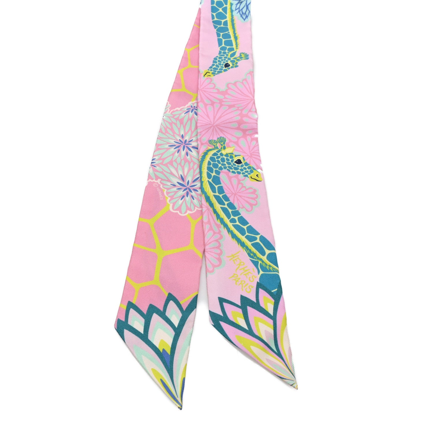 Hermes Silk The Three Graces Twilly Rose Bonbon Canard 2 of 3