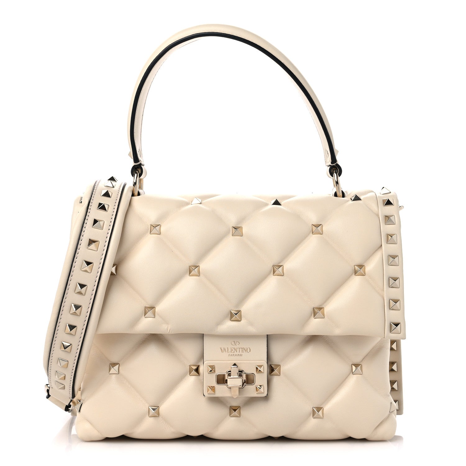 Valentino Garavani Nappa Medium Candystud Top Handle Bag Light Ivory 1 of 9