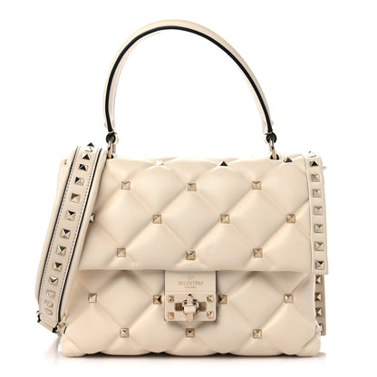 Valentino Garavani Nappa Medium Candystud Top Handle Bag Light Ivory 1 of 9