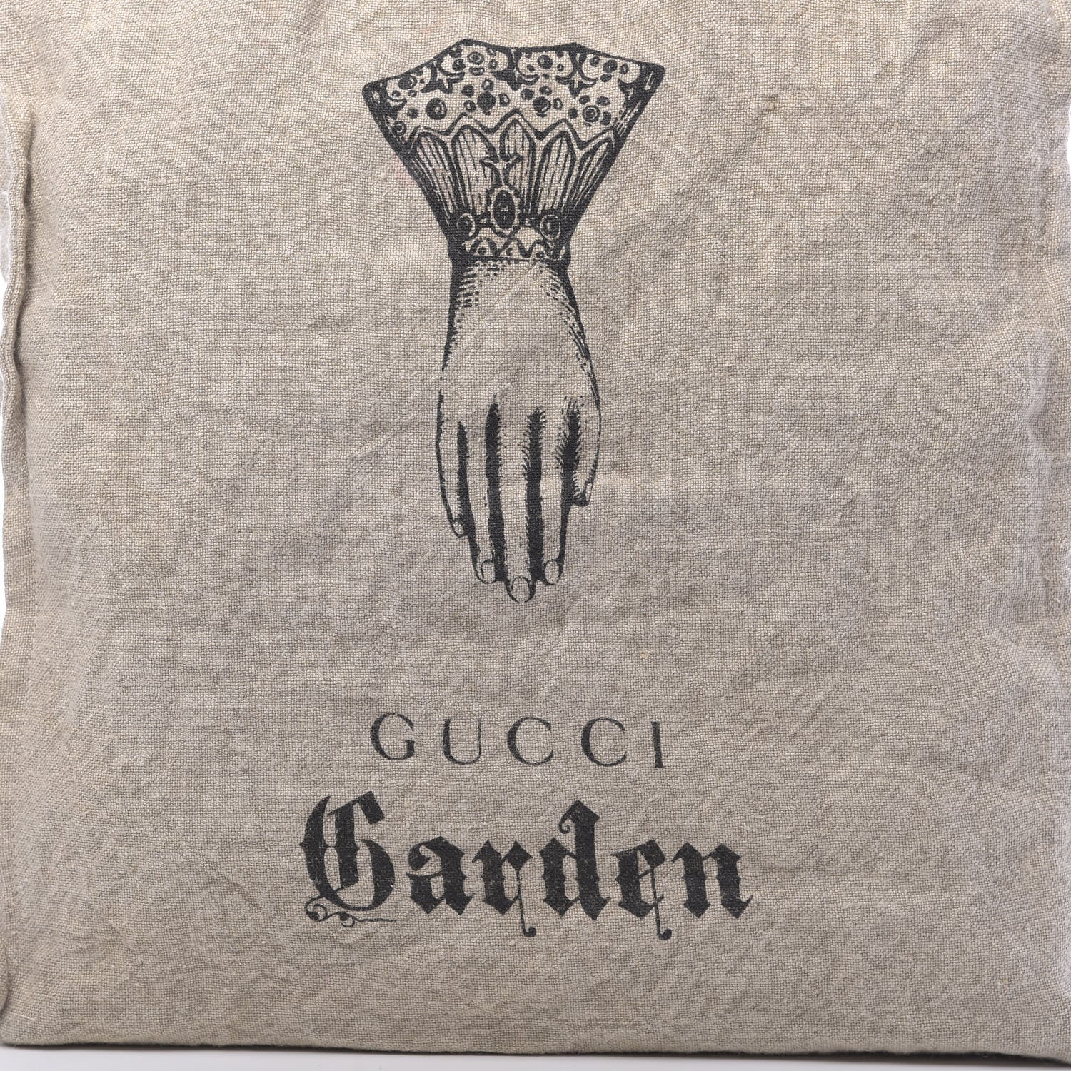 Gucci X JAYDE FISH Linen Hand Print Garden Tote Beige 7 of 12