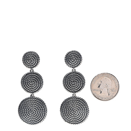 David Yurman Sterling Silver Cable Coil Triple Drop Earrings 2 of 4