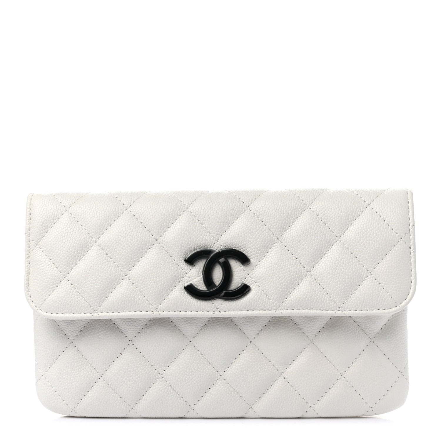 Chanel Caviar Quilted My Everything Flap Pouch White 1 of 9