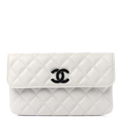 Chanel Caviar Quilted My Everything Flap Pouch White 1 of 9