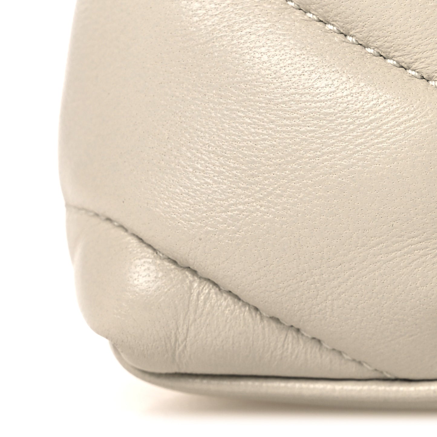 Lambskin Monogram Loulou Puffer Pouch Clutch Crema Soft
