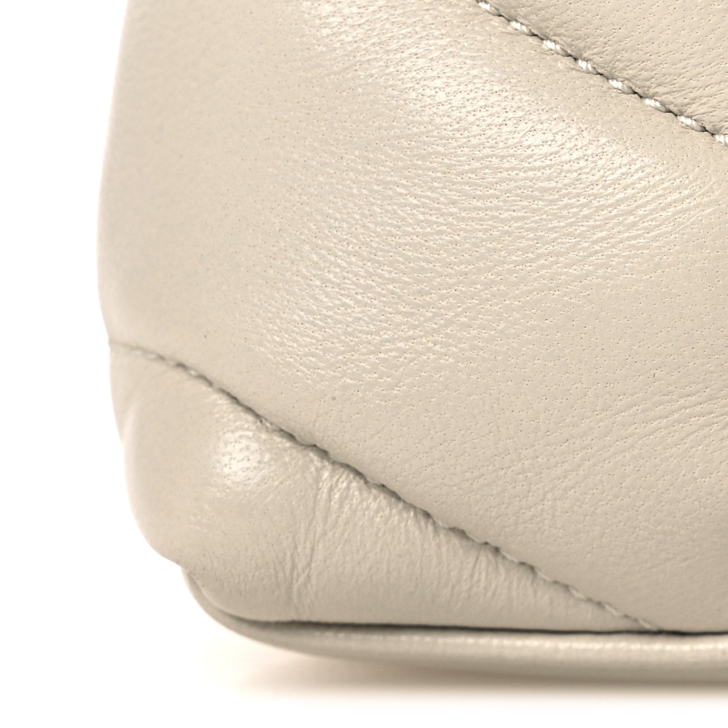 Saint Laurent Lambskin Monogram Loulou Puffer Pouch Clutch Crema Soft 12 of 12