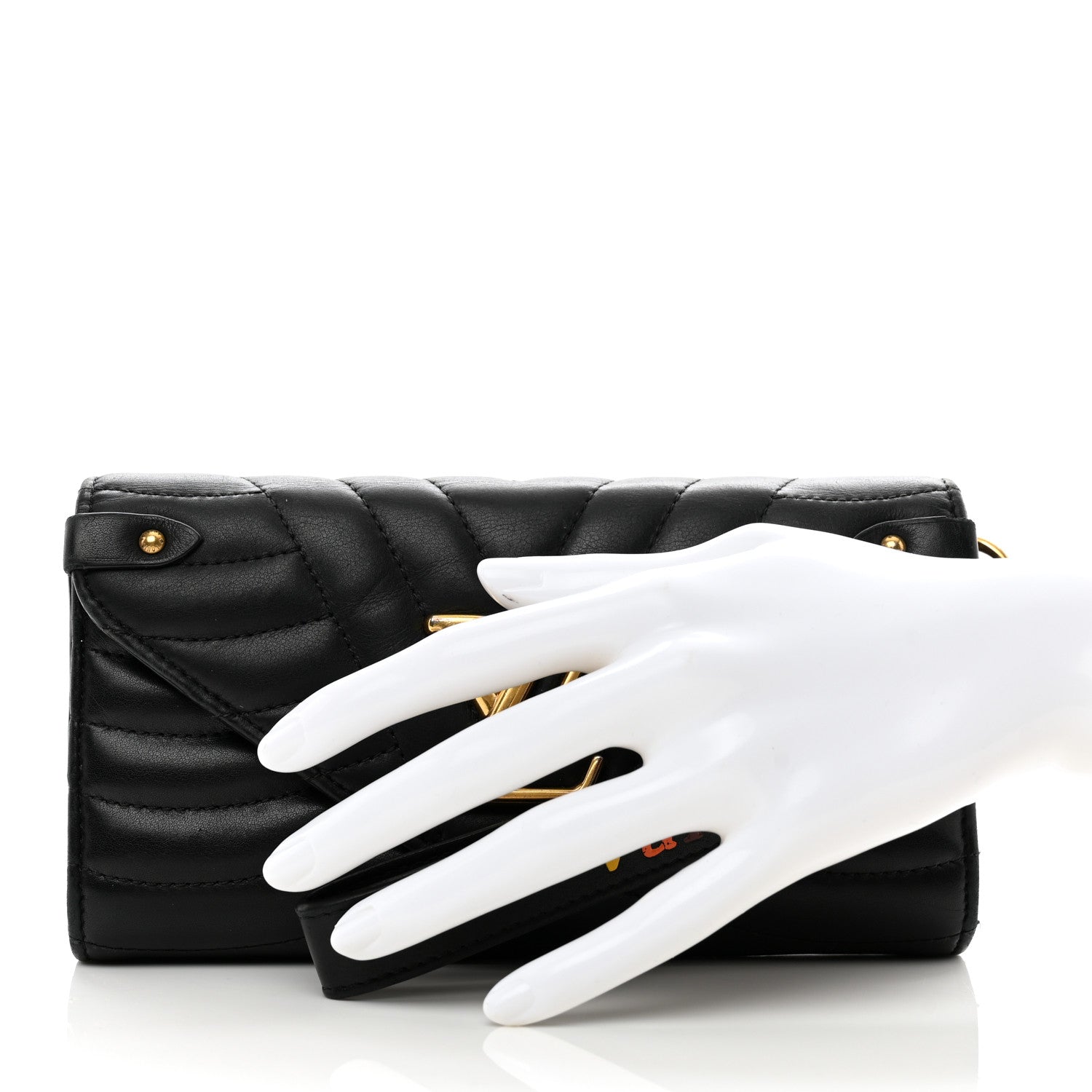 Louis Vuitton Calfskin New Wave Long Wallet Black 2 of 10