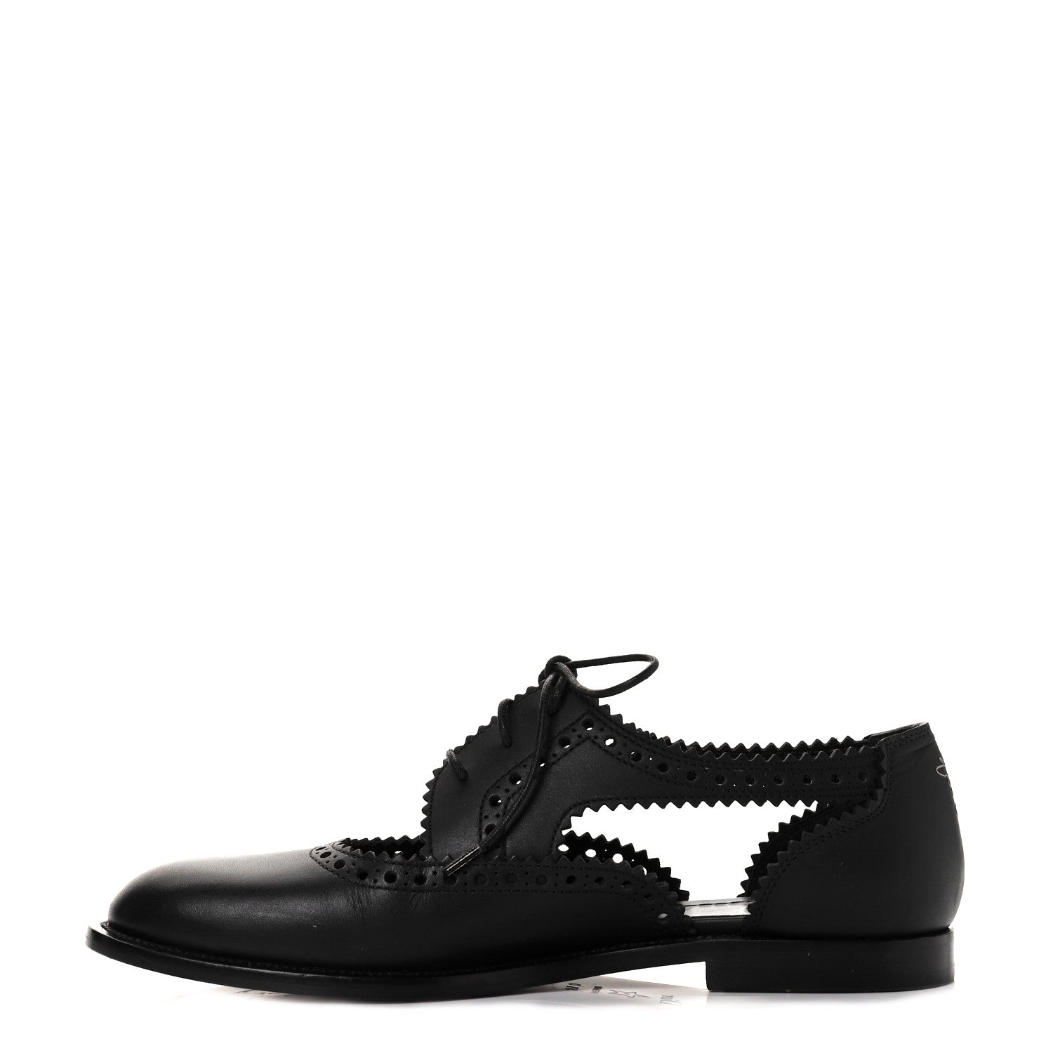 Christian Dior Calfskin Cutout Oxford Flats 37.5 Black 1 of 8