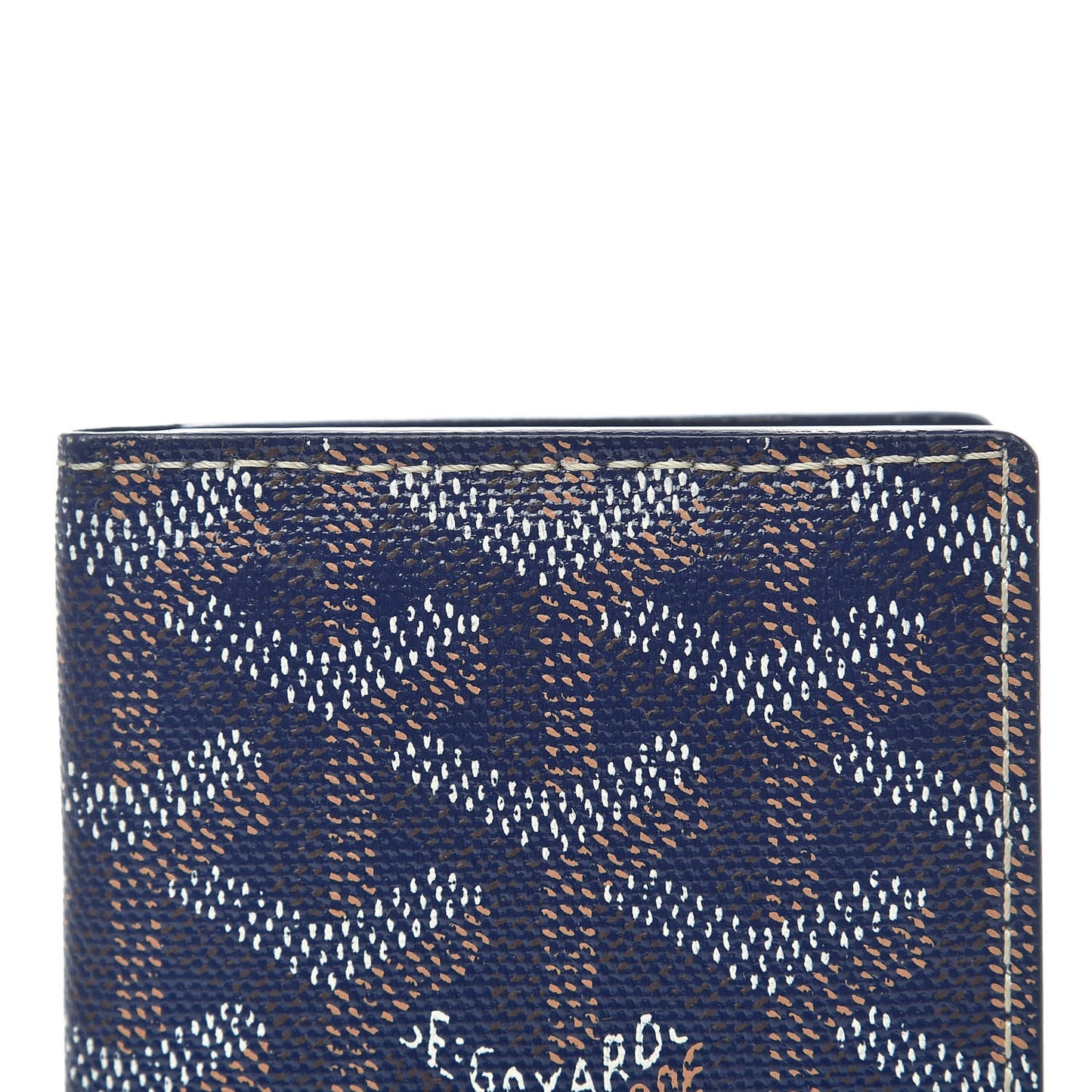 Goyardine Saint Marc Folding Card Case Navy