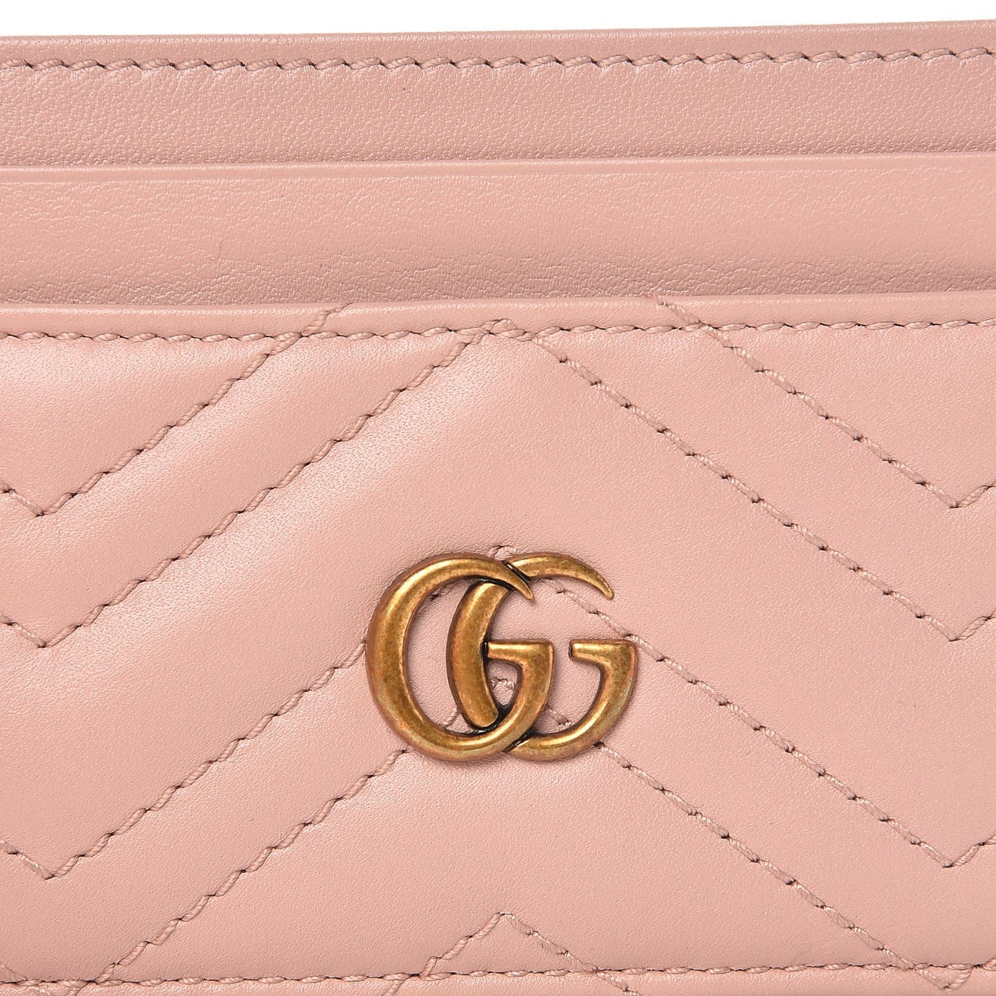 Calfskin Matelasse GG Marmont Card Holder Perfect Pink