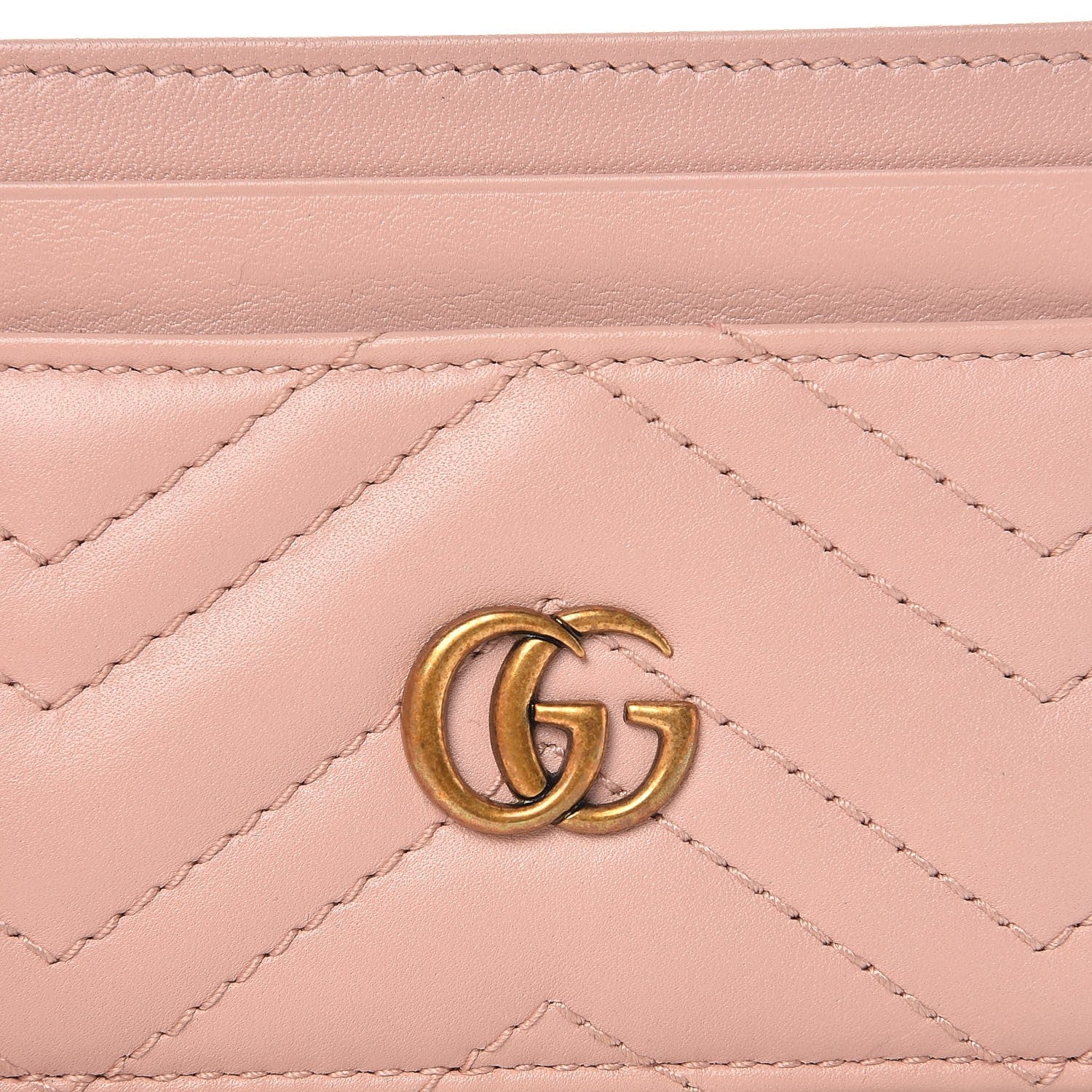 Gucci Calfskin Matelasse GG Marmont Card Holder Perfect Pink 7 of 8