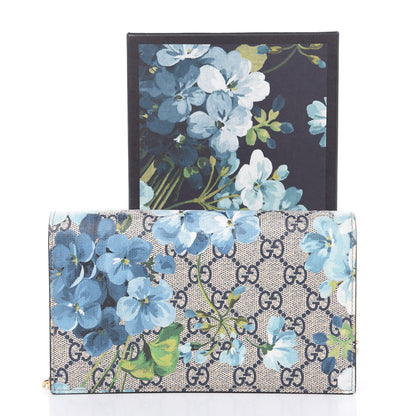 Gucci GG Supreme Monogram Blooms Chain Wallet Blue 10 of 10
