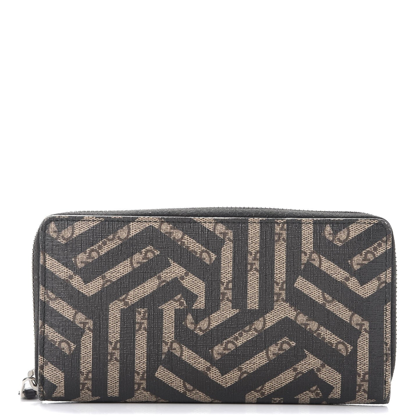 GG Supreme Monogram Caleido Zip Around Wallet Black
