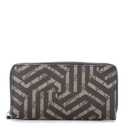 Gucci GG Supreme Monogram Caleido Zip Around Wallet Black 1 of 8