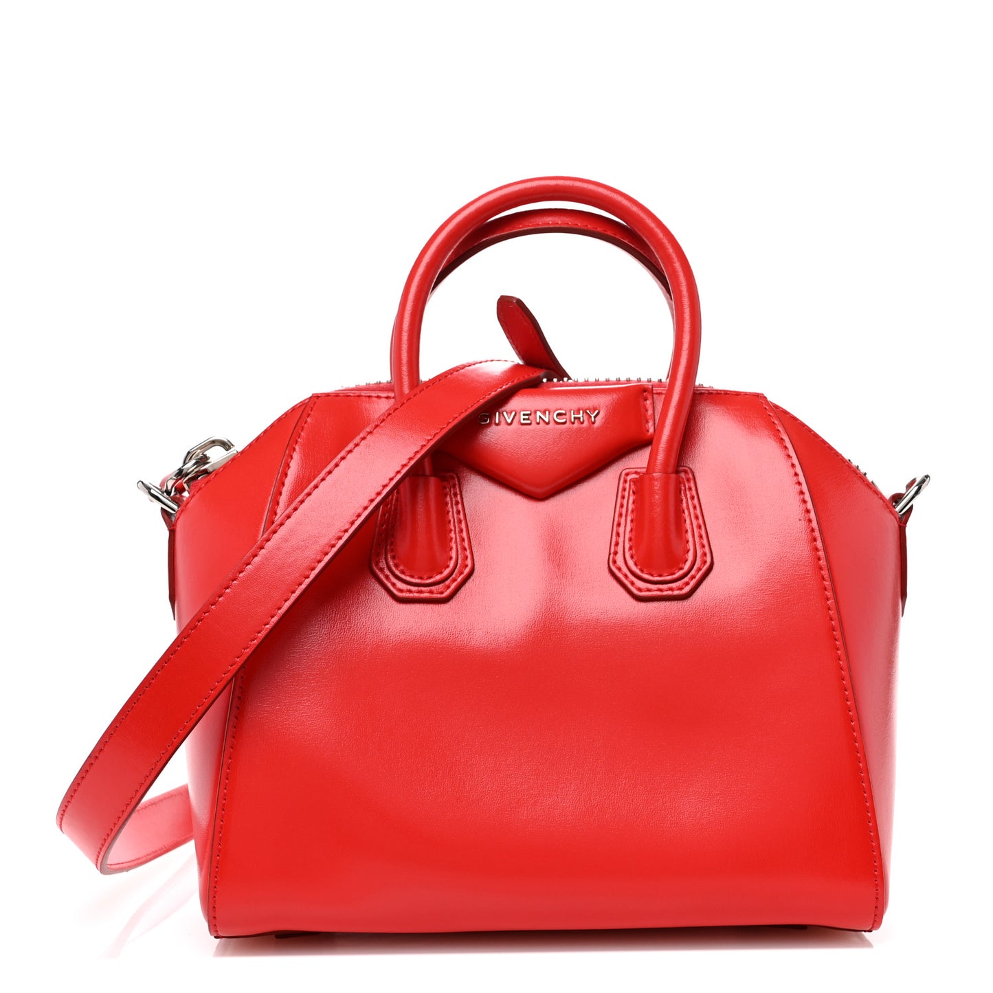Shiny Lord Calfskin Mini Antigona Red