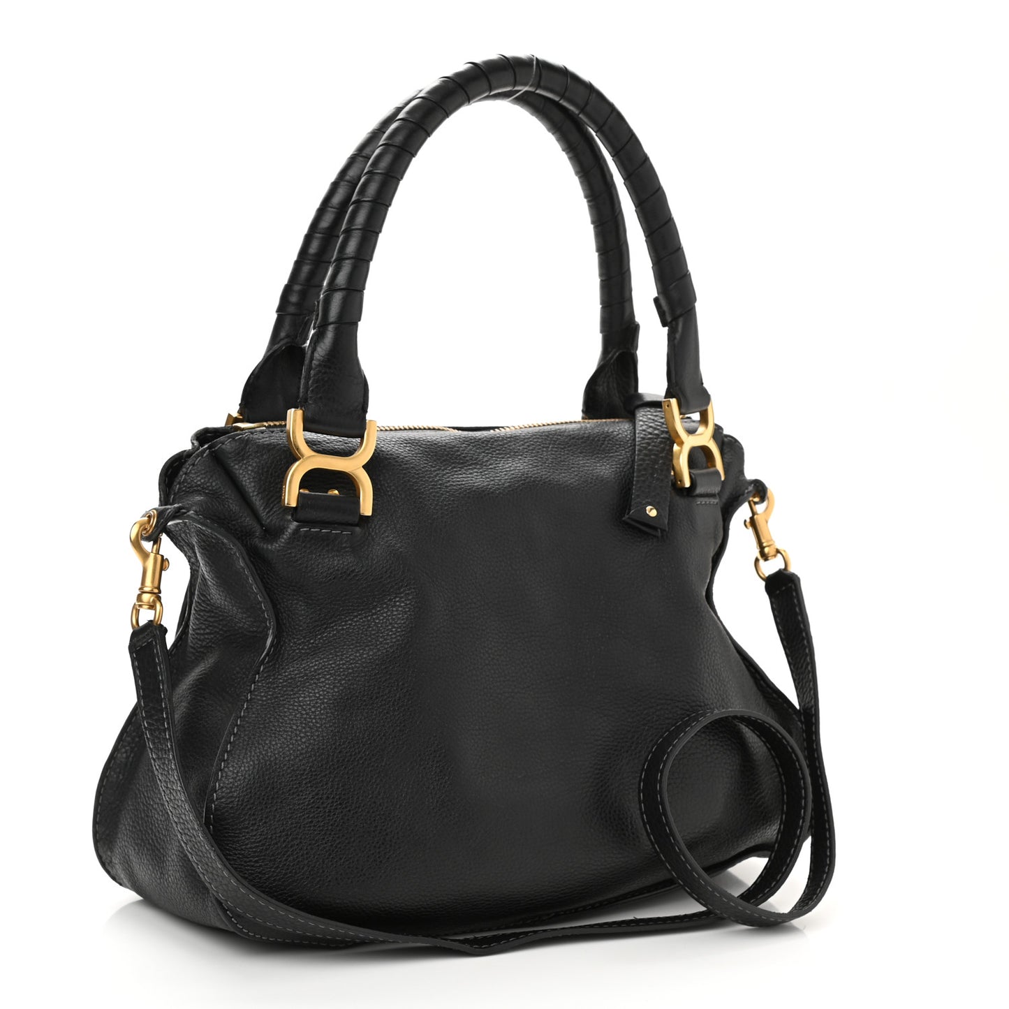 Calfskin Medium Marcie Satchel Black