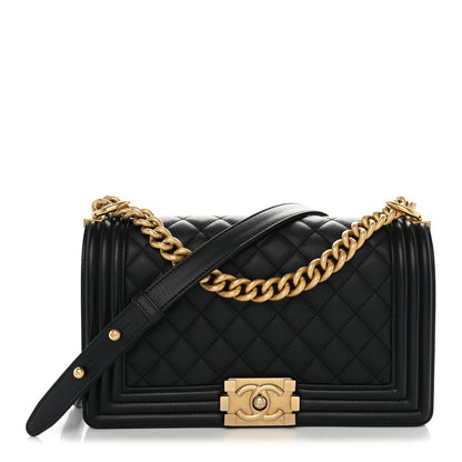 Chanel Calfskin Quilted Medium Boy Flap Black 1 of 11