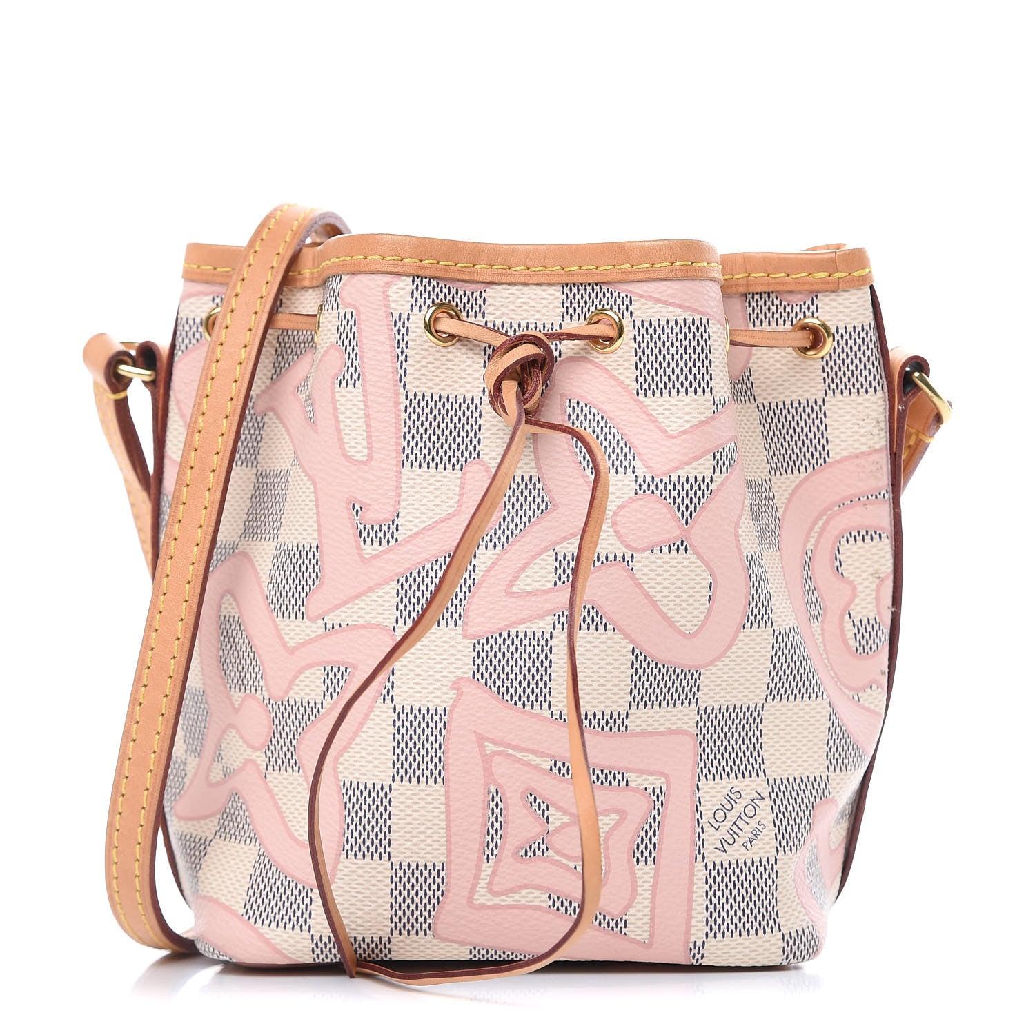 Louis Vuitton Damier Azur Tahitienne Nano Noe Rose Ballerine 1 of 11