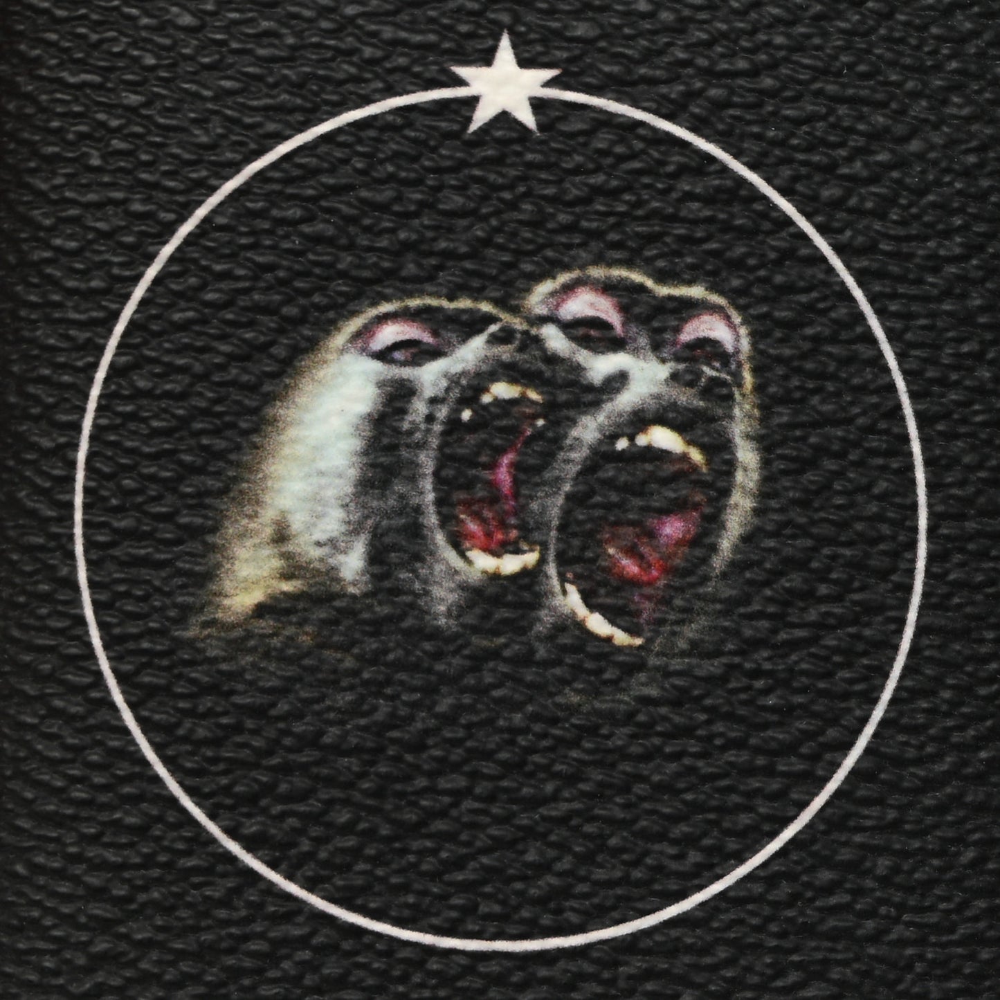 Textured Coated Canvas Monkey Brother Print Folding Card Holder Black