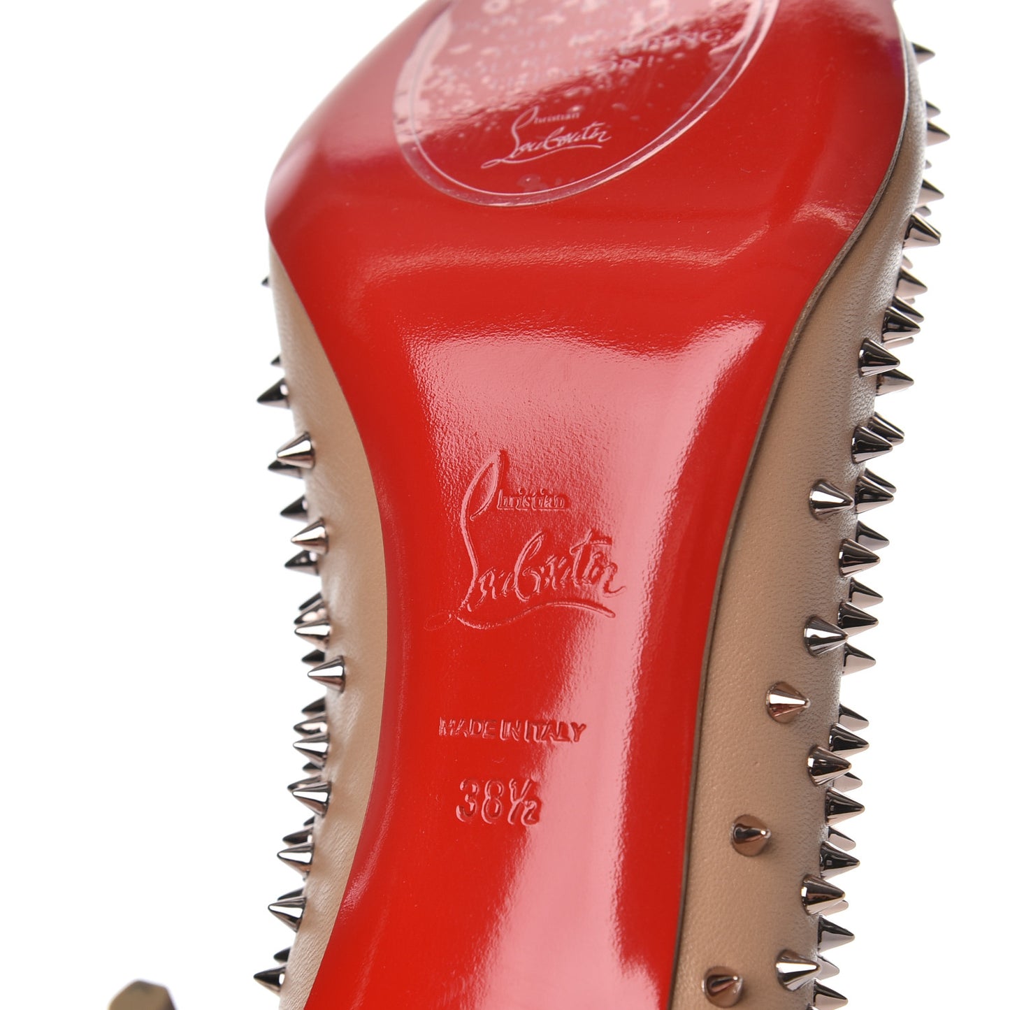 Nappa Studded Escarpic 70 Pumps 38.5 Nude Gold Rose