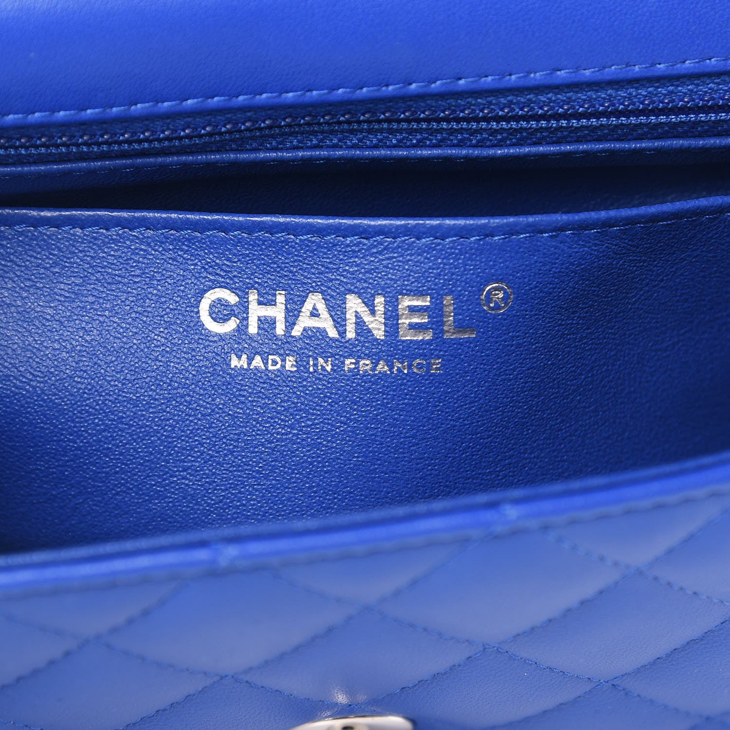 Chanel Lambskin Quilted Mini Rectangular Flap Royal Blue 6 of 11