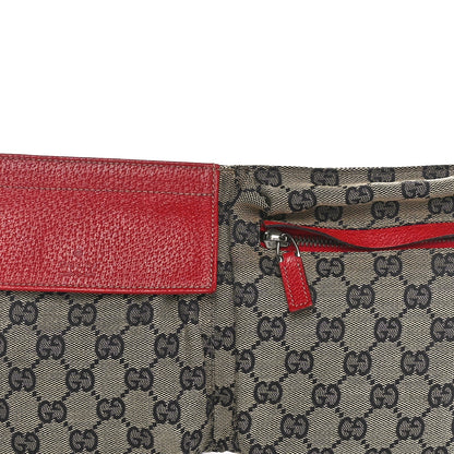 Gucci GG Monogram Web Double Pocket Belt Bag Navy Red 8 of 10