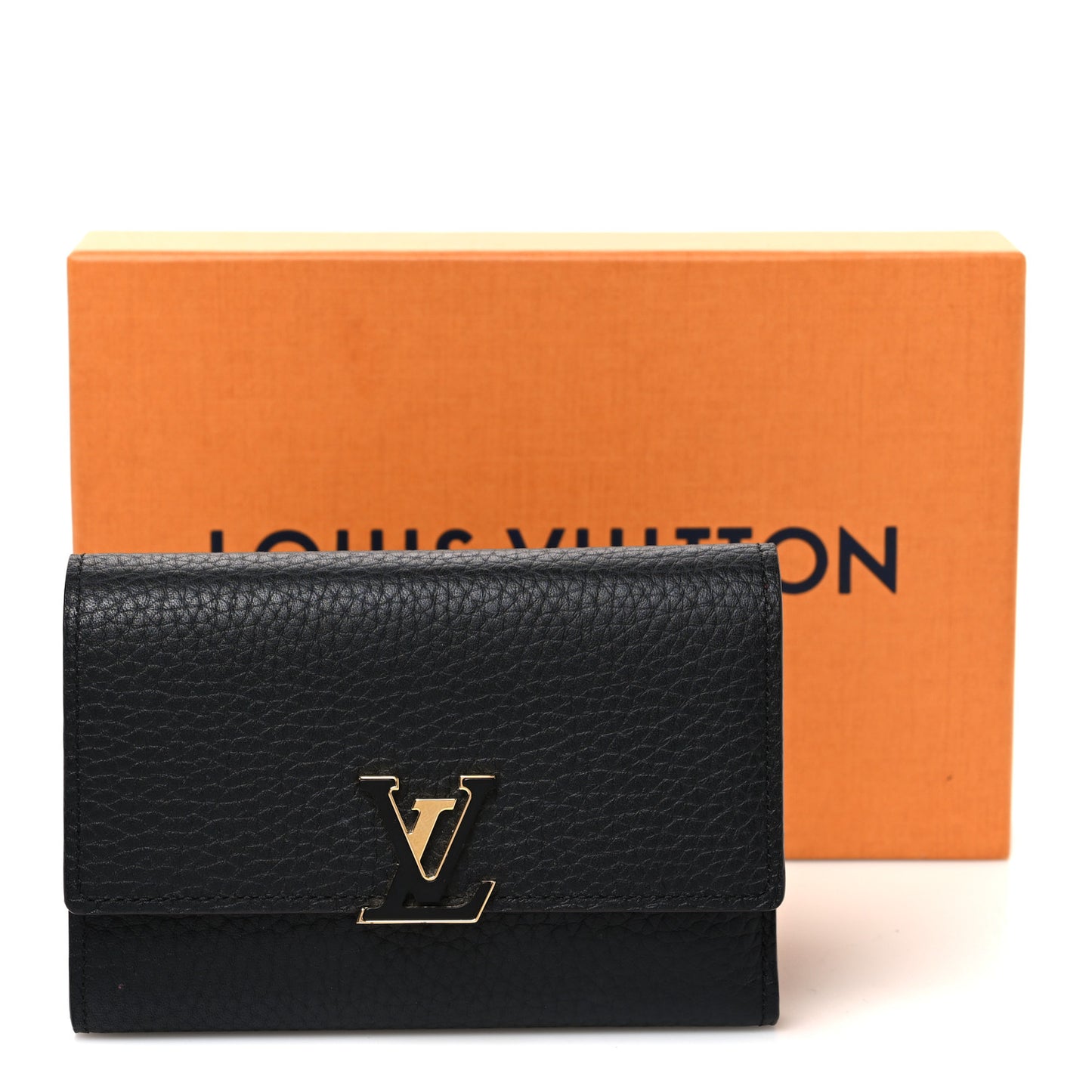 Taurillon Capucines Compact Wallet Black