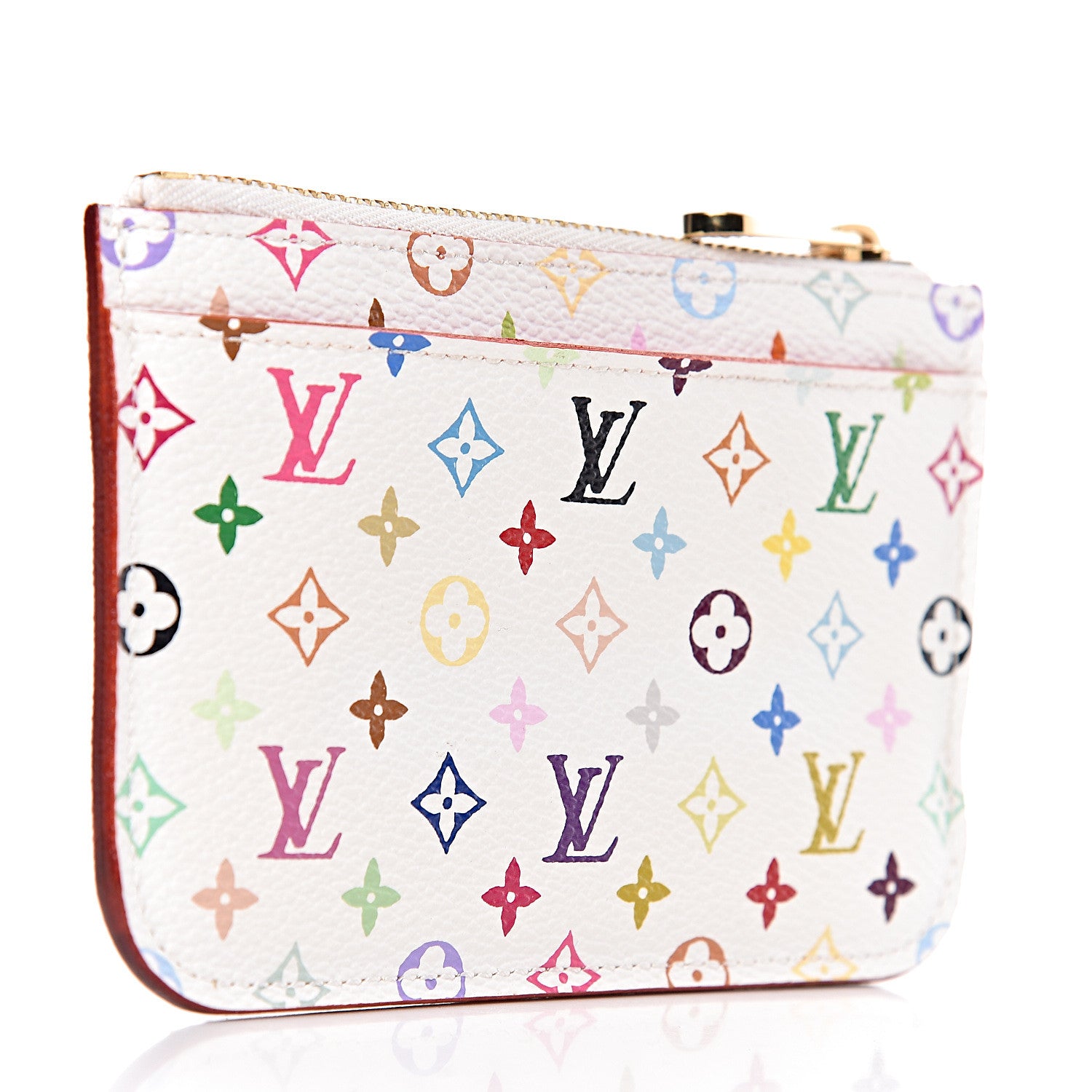 Louis Vuitton Monogram Multicolor Key Pouch White Litchi 3 of 6