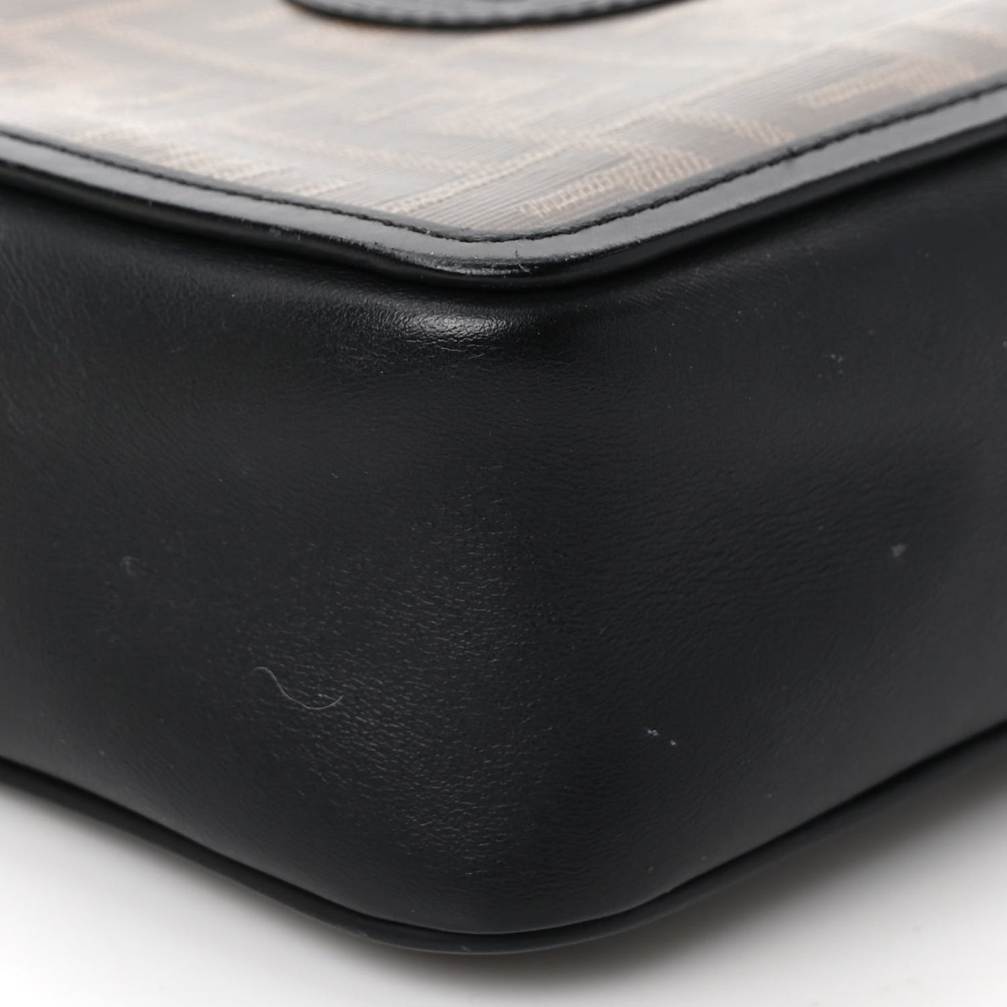 Glazed Fabric Vitello Century FF 1974 Stamp Patch Mini Camera Case Mogano Panna Black