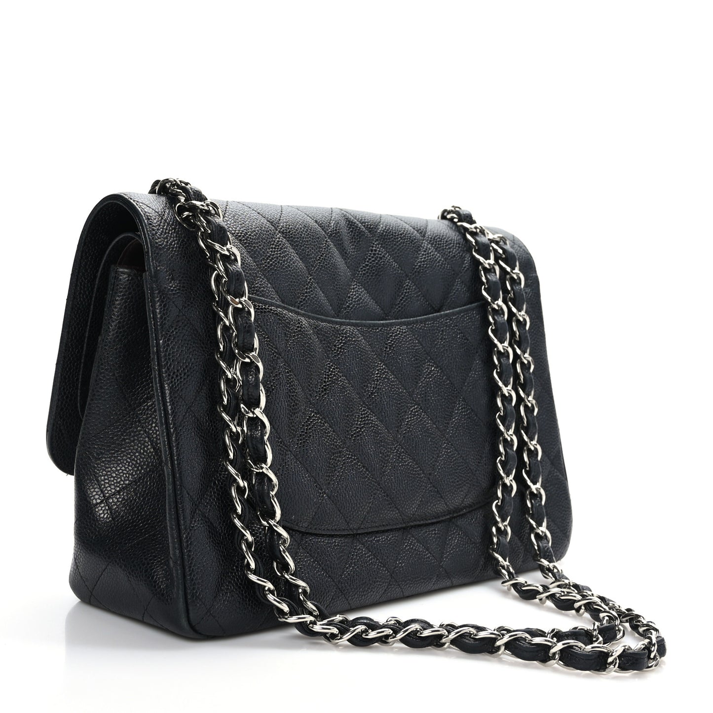 Caviar Quilted Jumbo Double Flap Black