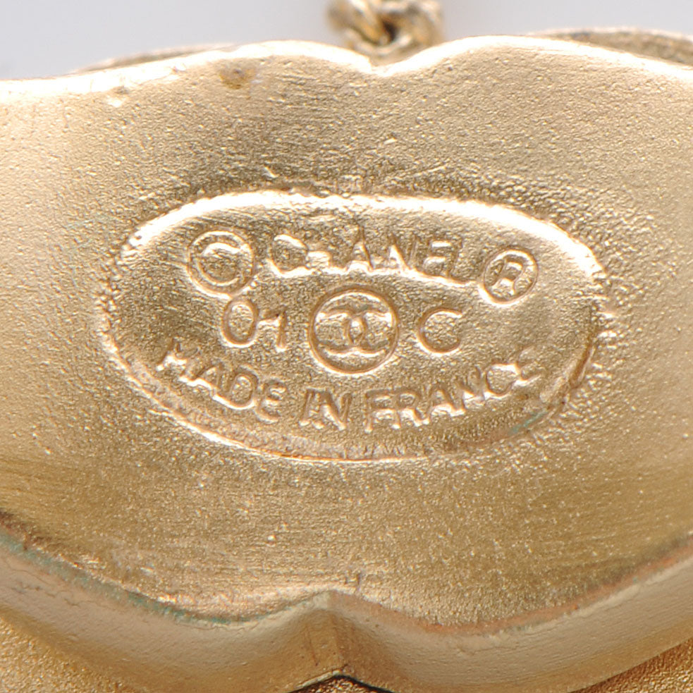 Chanel Crystal Logo Cuff w CC Ring and Chain Matte Gold 6 of 6