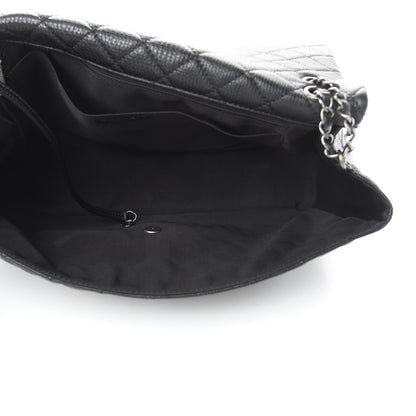 Chanel Grained Calfskin Quilted Small XXL Travel Flap Bag Black 6 of 11