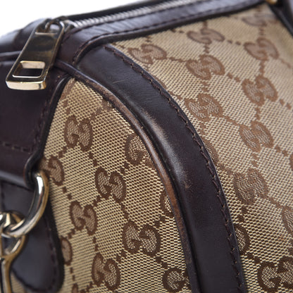 Gucci Monogram Vintage Web Medium Boston Dark Brown 17 of 20