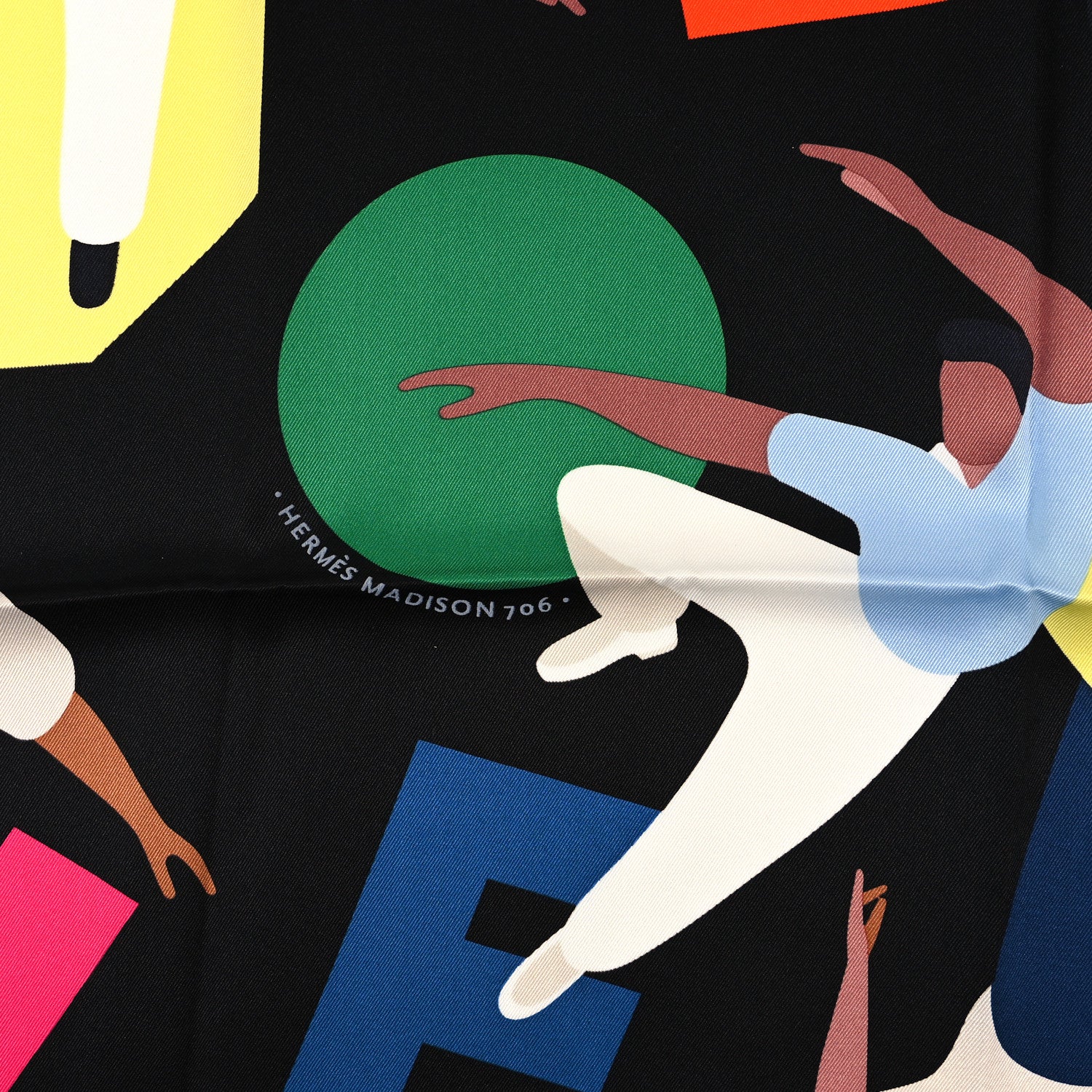 Hermes Silk Hommage A Gene Kelly Scarf 70 Black Multicolore 2 of 3