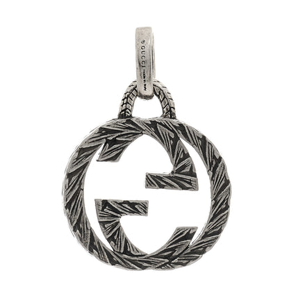 Gucci Sterling Silver Textured Interlocking G Pendant 2 of 6