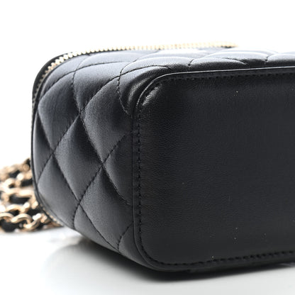 Chanel Lambskin Quilted Mini Vanity Case With Chain Black 8 of 9