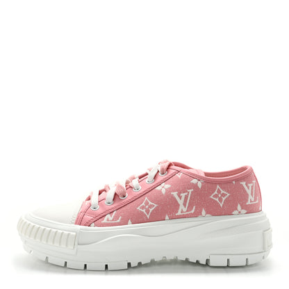 Louis Vuitton Denim Monogram Squad Sneakers 38 Pink 1 of 8