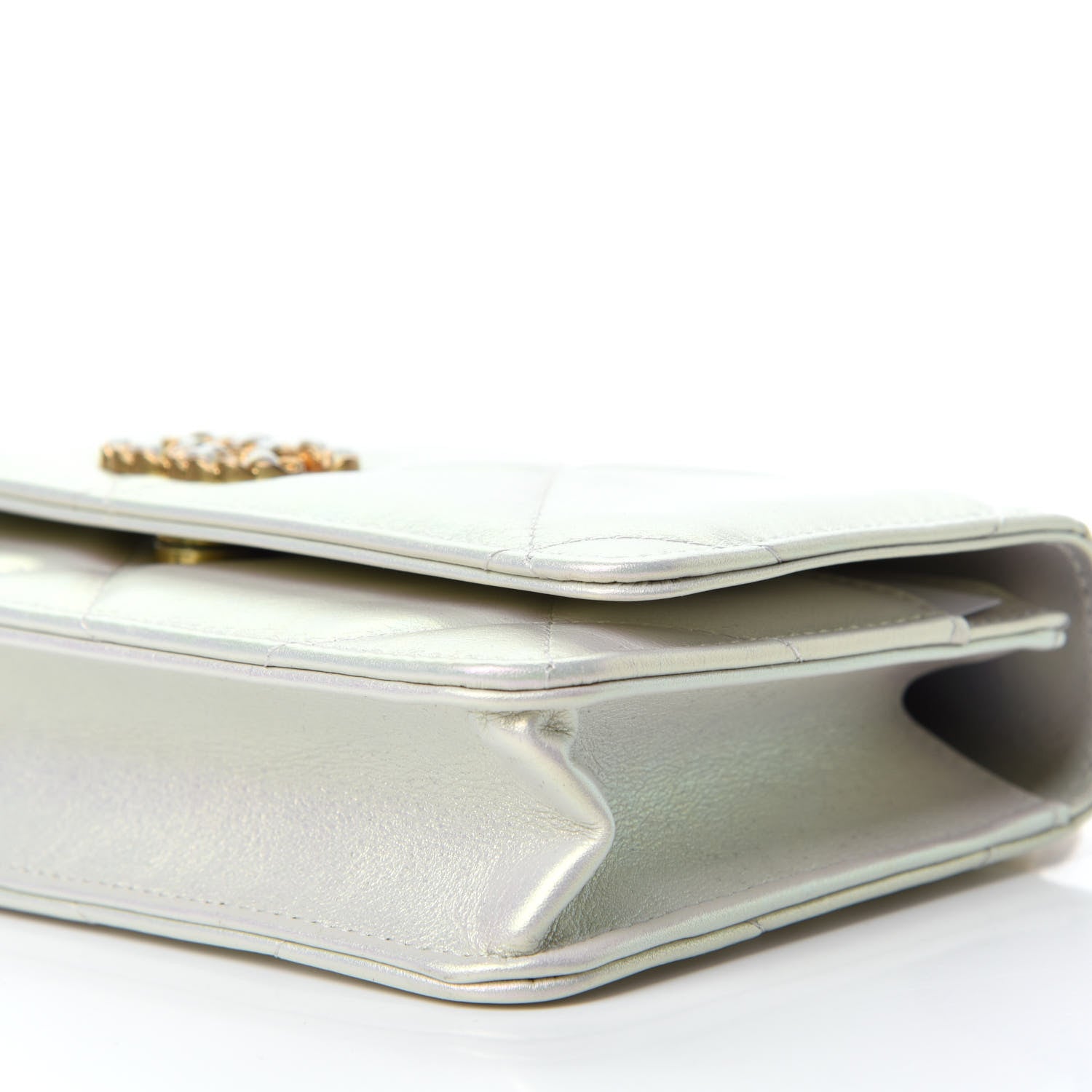 Chanel Iridescent Calfskin Quilted 19 Wallet On Chain WOC White 7 of 12